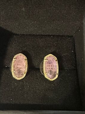 Kendra Scott Lavender Stone Gold-Trim Stud Earrings